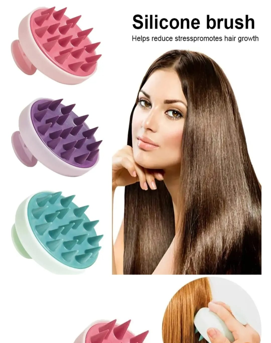 Hair Scalp Massager, Soft Silicone Hair Massager Shampoo Brush With Grip